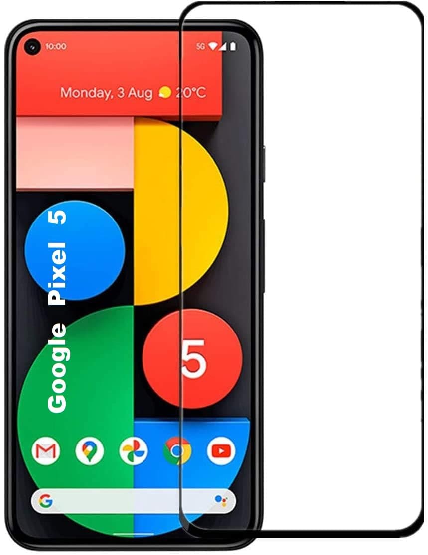 ZubitechGoogle Pixel 5 Tempered Glass Screen Protector full Glue Edge to Edge Screen Glass Anti-shatter 9H Hardness Scratch Proof Bubble Free Glass Compatible for Pixel 5