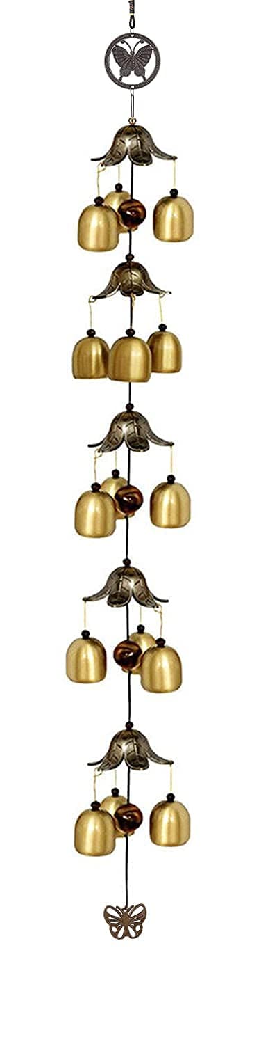 Imagine Stores Mart 5 Layer Wind Chimes for Home Balcony Garden Positive Energy, Home Decor Hanging Long Brass Bells Gifts for Loved Ones 15 Bells