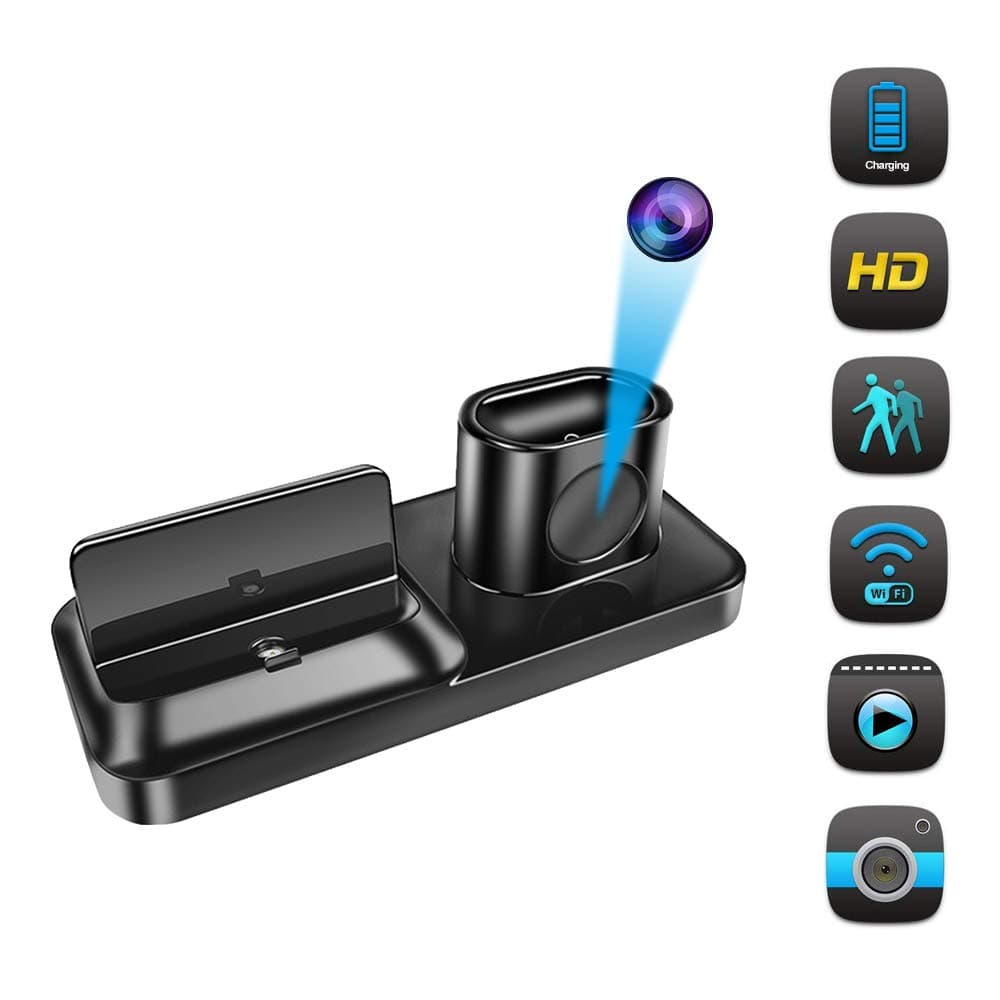 Aisoul Wi-Fi Hidden Camera - Security Camera Real-time Live Video Motion Detection Micro SD Card Loop Recording Smartphone App Video Remote Monitoring Nanny Camera