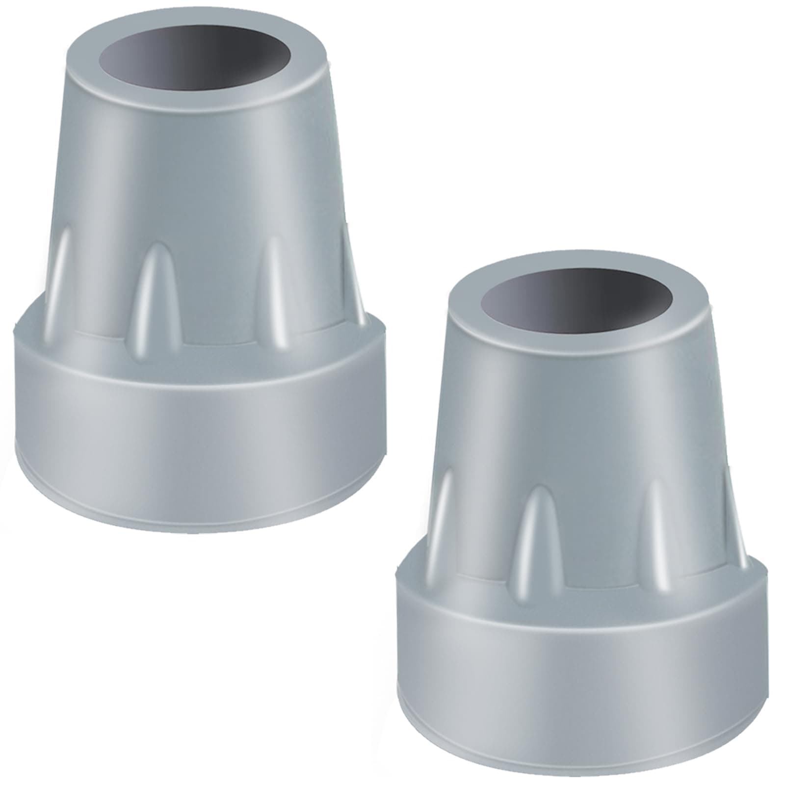 Crutch Tips, 2 Pack 7/8 inch Heavy Duty Rubber Crutch Tips Replacement Rubber Cane Tips, Gray