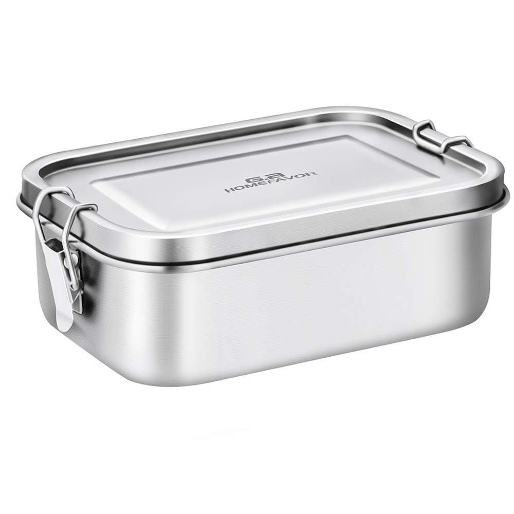 G.a HOMEFAVOR Lunch Box 800ml Stainless Steel Leakproof Rectangular Bento Box, Perfect for Adults, Lunch & Snacks