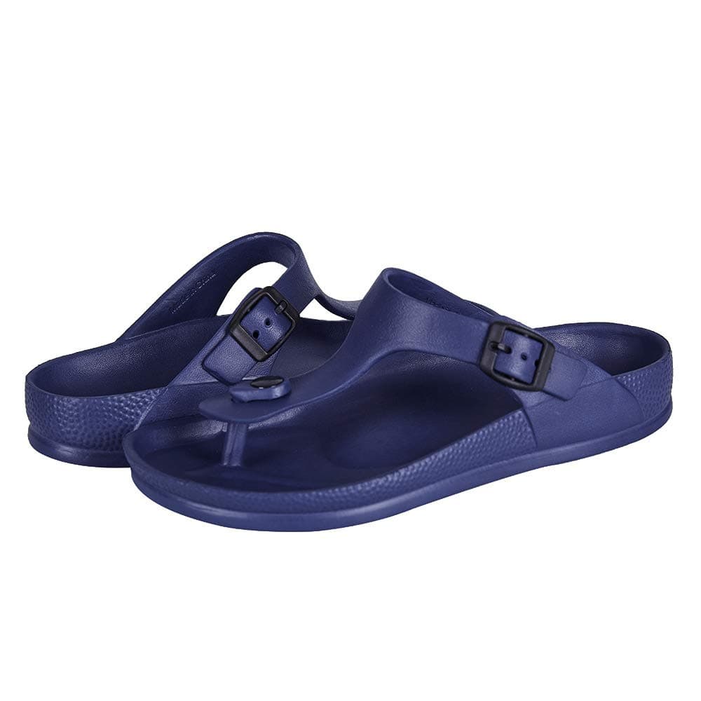 Women's Comfort Slides Double Buckle Adjustable EVA Flat Sandals