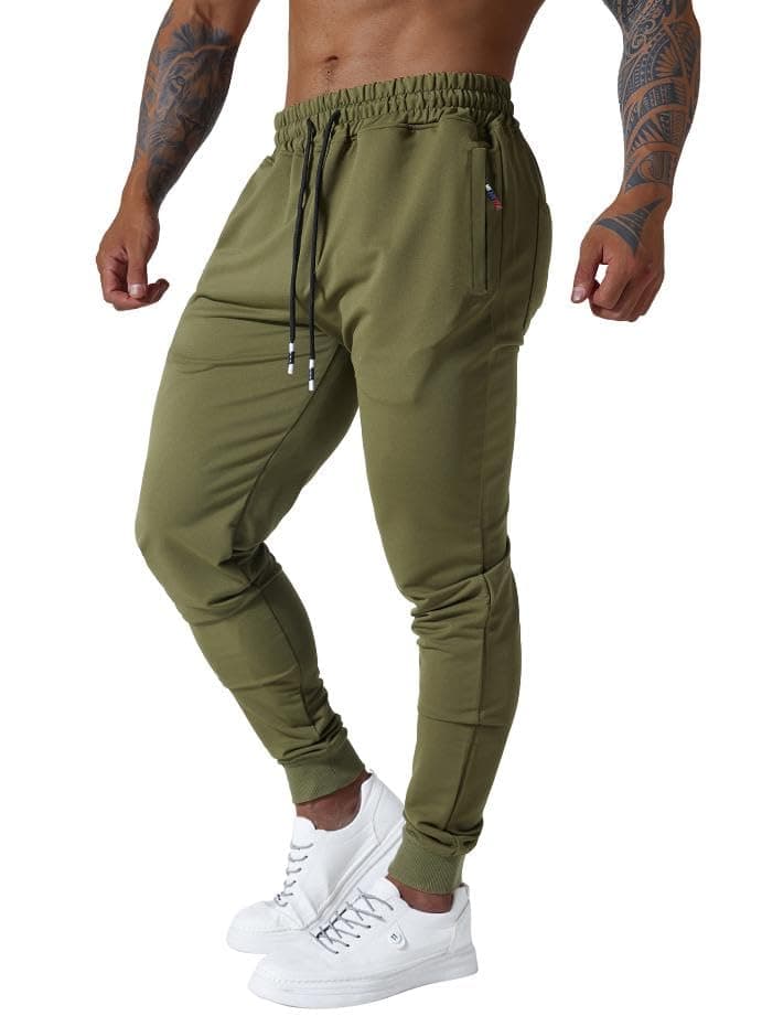 Mens Active Athletic Workout Jogger Sweatpants for Men with Zipper Pocket and Drawstring Size S-2XL
