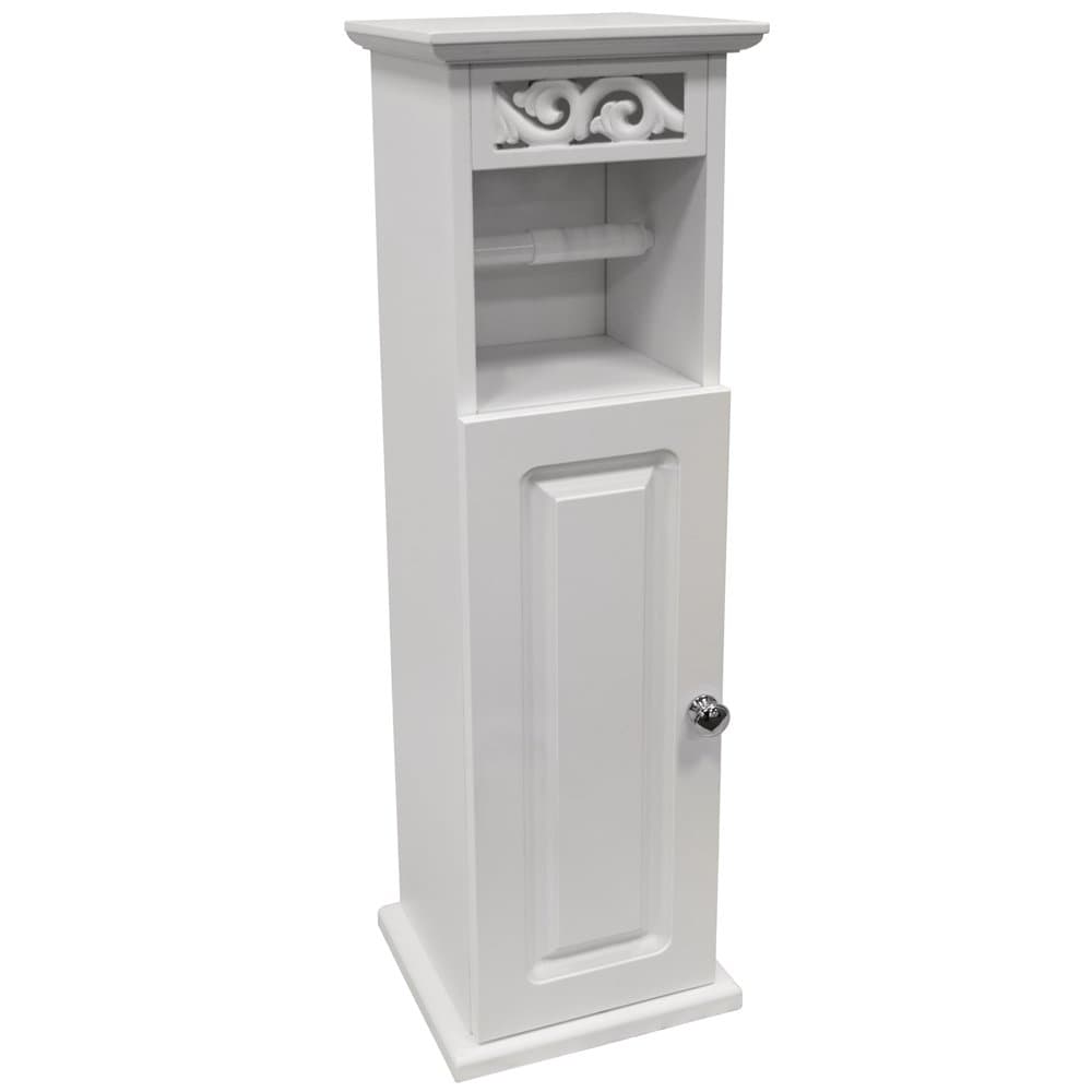 Innootechnology Toilet Roll Holder/Bathroom Storage Cupboard-White, mdf, Silver, one Size