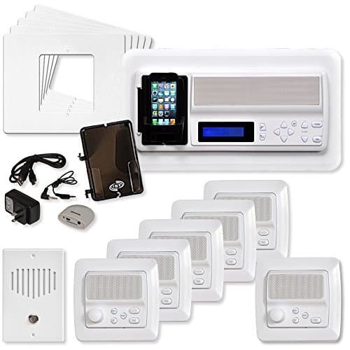 IST Retro Music & Intercom System Package, 5 Rooms (Horizontal Frames), White