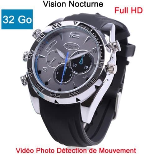 Spy Watch Hidden Camera 32 GB Full HD 1920 x 1080 Night Vision Motion Detection DW-36M32