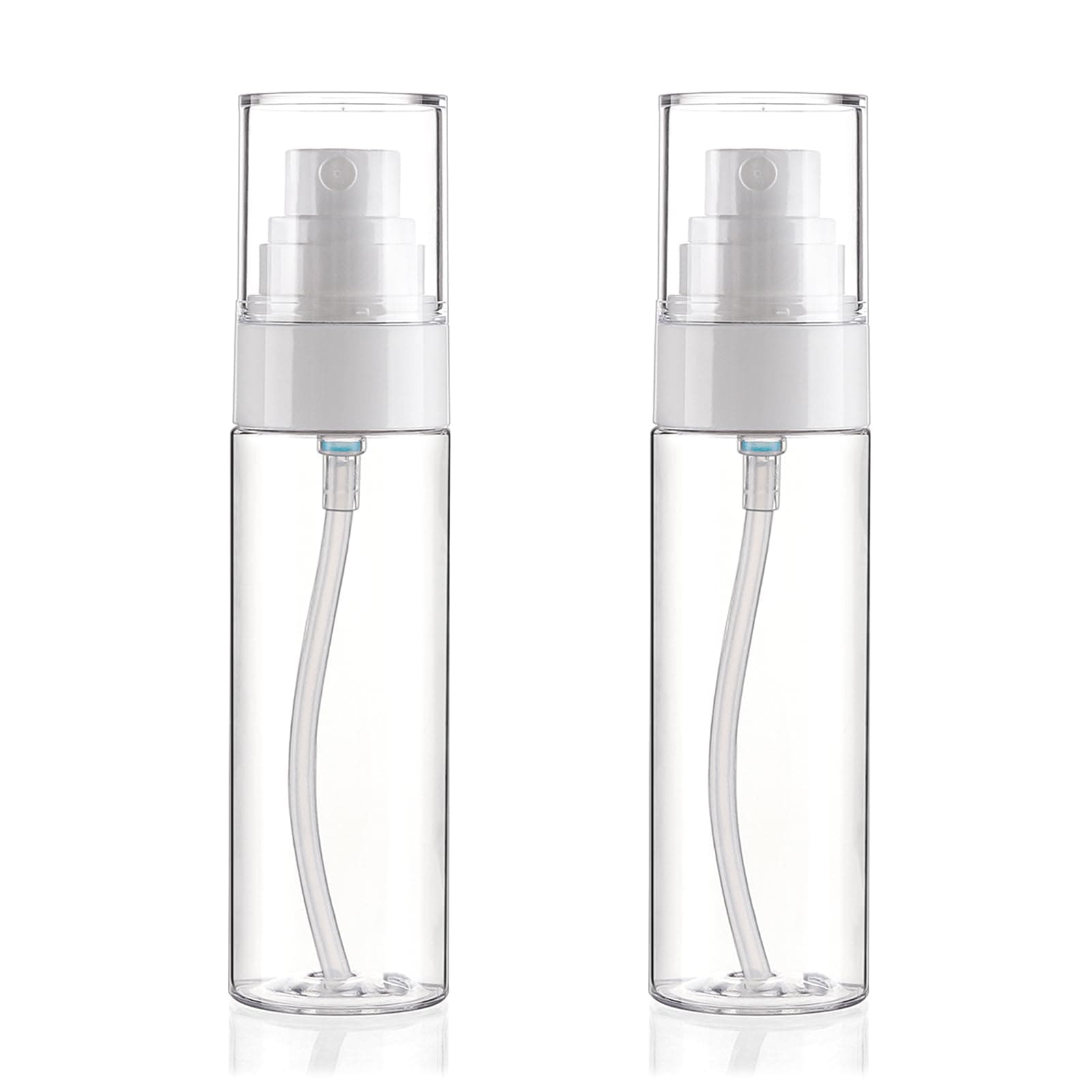 Fine Mist Spray Bottle Plastic Spray Bottles 3.4oz/100ml 2Pack Makeup Setting Sprayer TSA Approved Empty Cosmetic Refillable Travel Bottle Water Perfume Essential Oils Skincare Makeup Lotion Hair Mist