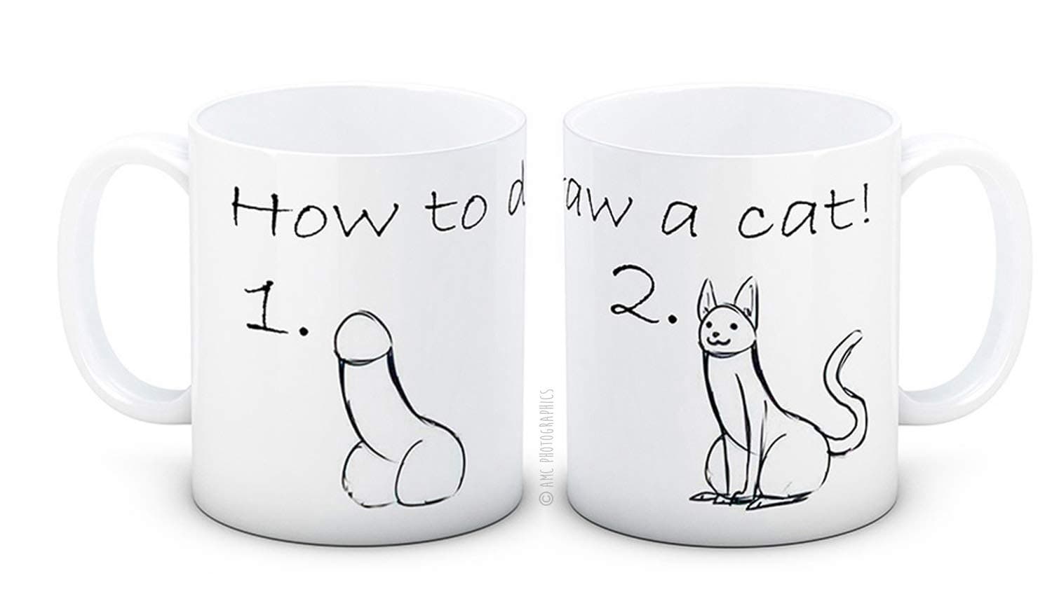 How to Draw a Cat - Funny Ceramic Coffee Mug - Great Secret Santa Gift!