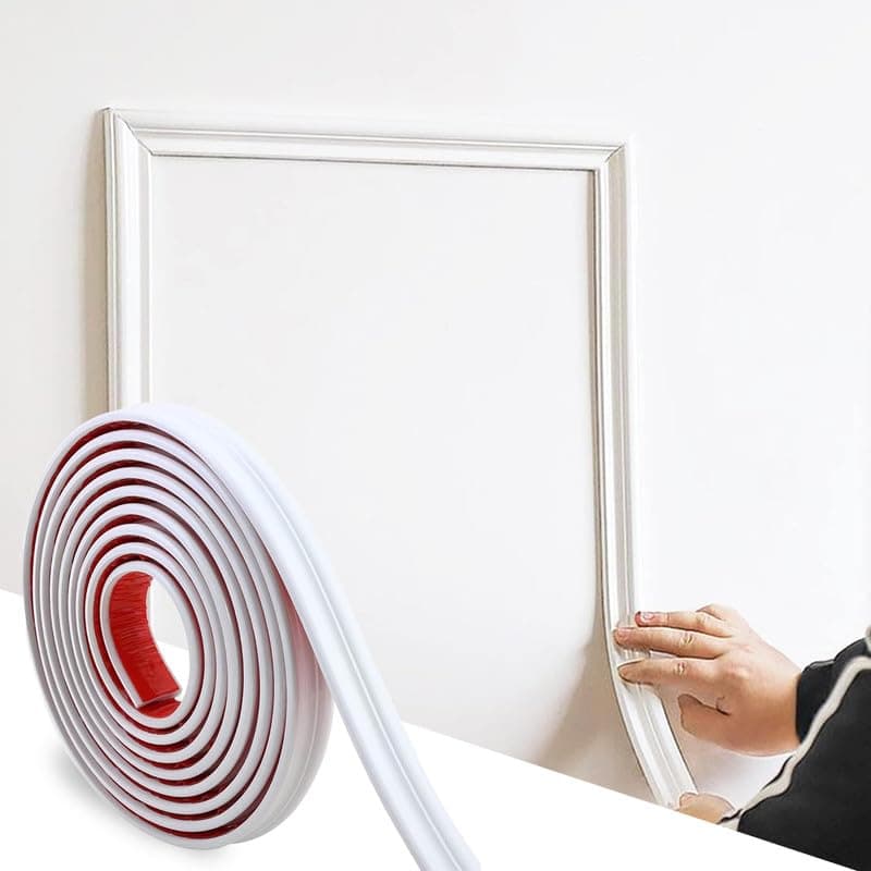 Peel and Stick Wall Panels, Self-Adhesive Wall Moulding Kit, 0.9" x 3m TPE Trim for Chair Rail, Wall Protection, DIY Home Decoration, No Tools, Damage Free Instal