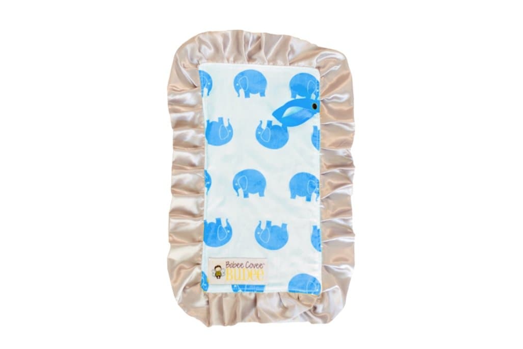 Babee Covee Baby Blanket, Royal Elephant with Platinum Dot