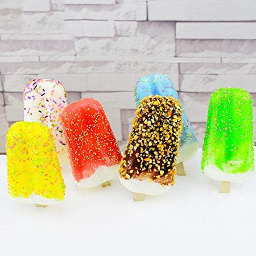 Nice purchase Artificial Ice Cream Realistic Simulation Imitation Fake Food Popsicle Model Replica Fake Ice Cream for Home Shops Staging Decoration Display Props (Popsicle)