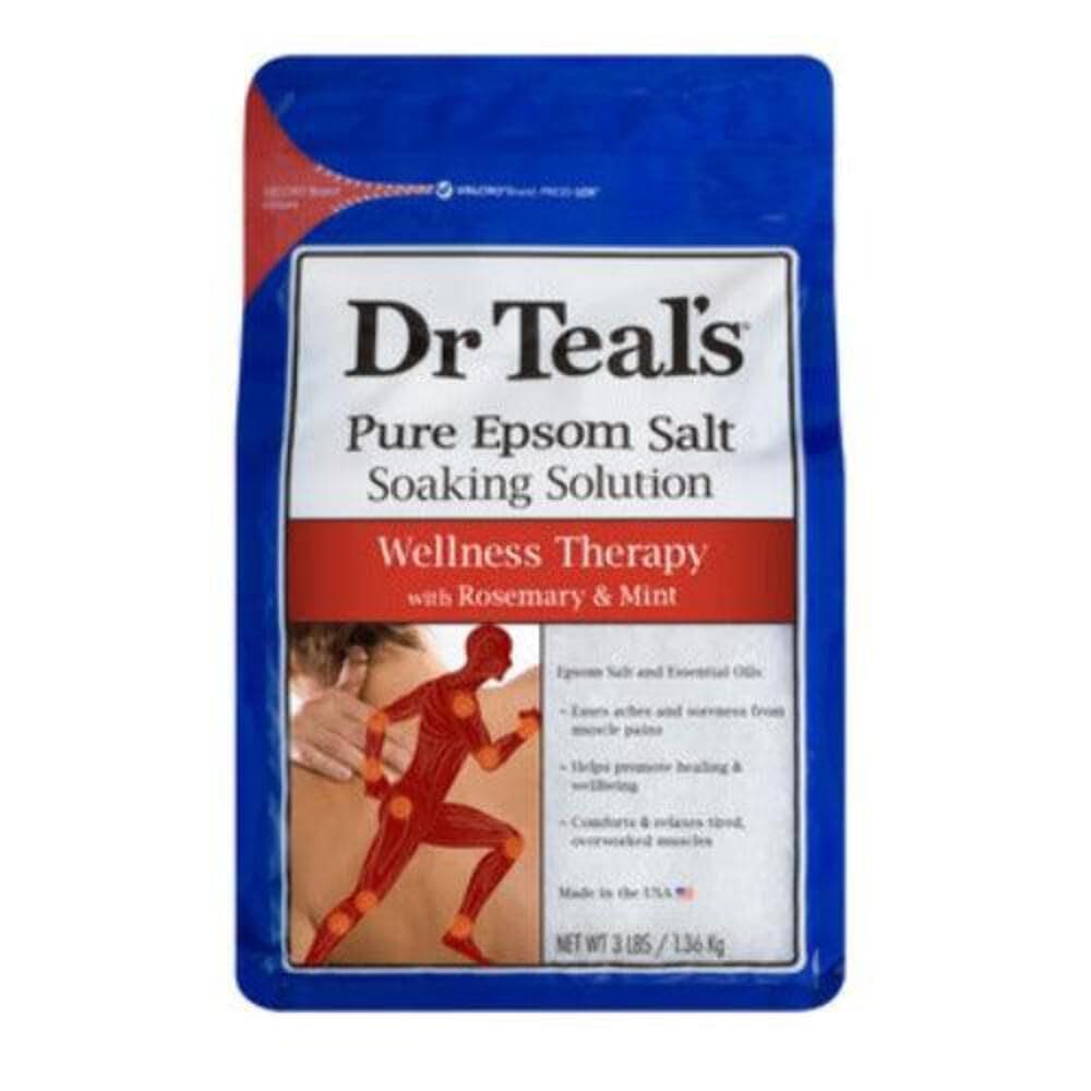Dr Teal's Epsom Salt Magnesium Soak, Wellness Therapy with Rosemary & Mint, 3 lbs