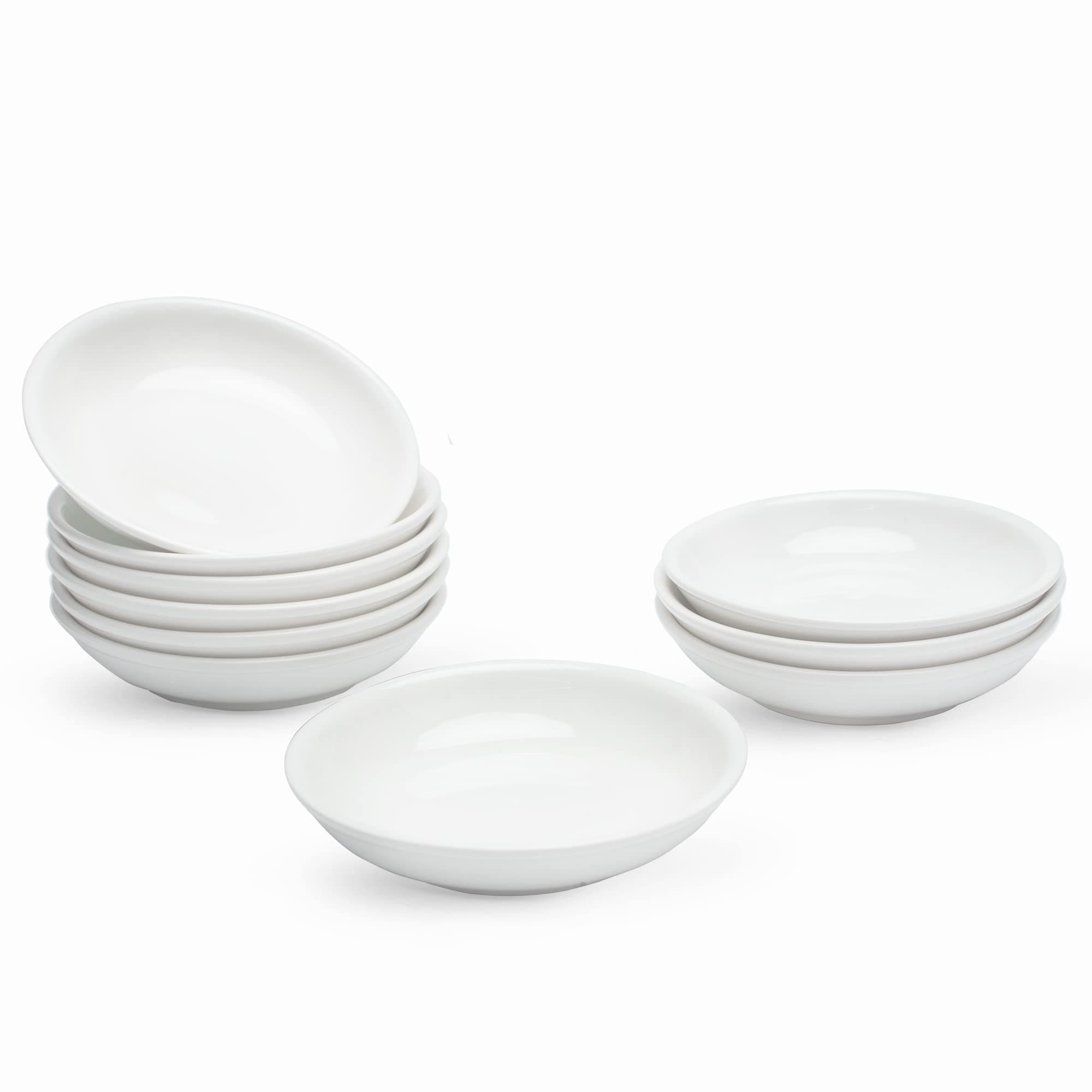 UIBFCWN 10 Pack Soy Sauce Dishes, 3 oz Ceramic Dipping Bowls, 4 Inch Small Pinch Bowls, Mini Serving Bowls for Side Dishes, Porcelain Dipping Sauce Cups for BBQ Condiment Sushi Ketchup Dinner