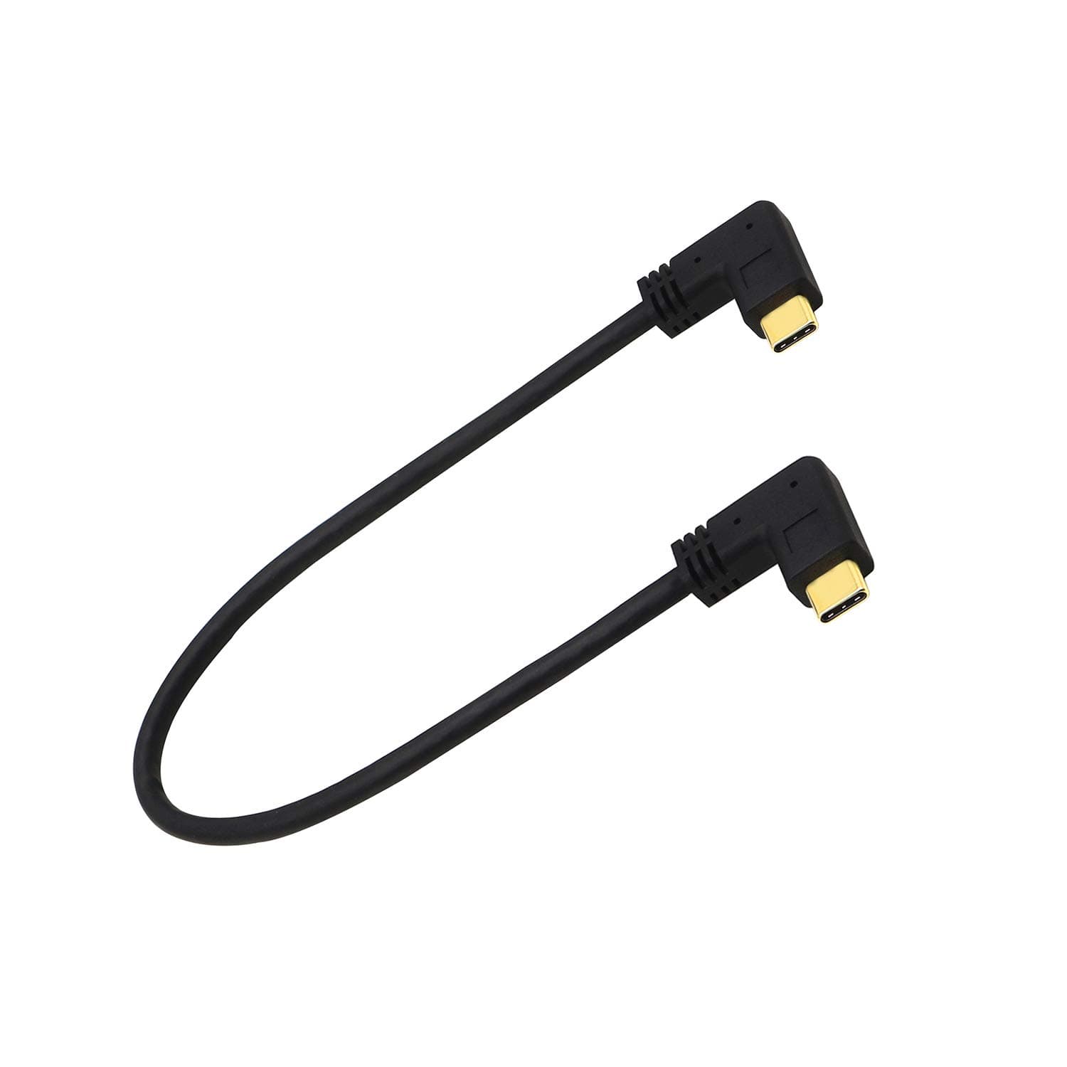 YAODHAODType c 3.1 Extension Cable, USB C 90 Degrees Right Angle Short Cable, 1ft USB 3.1 Type C Male to Male Gen 2 Connector Extension Cable, 4K Video Output,10Gbps Data Sync and 3A Fast Charging