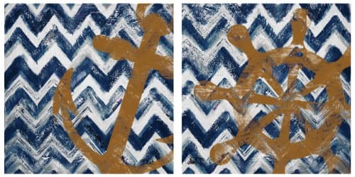 Thirstystone Occasions Coaster, Nautical Ikat-II, Multicolor