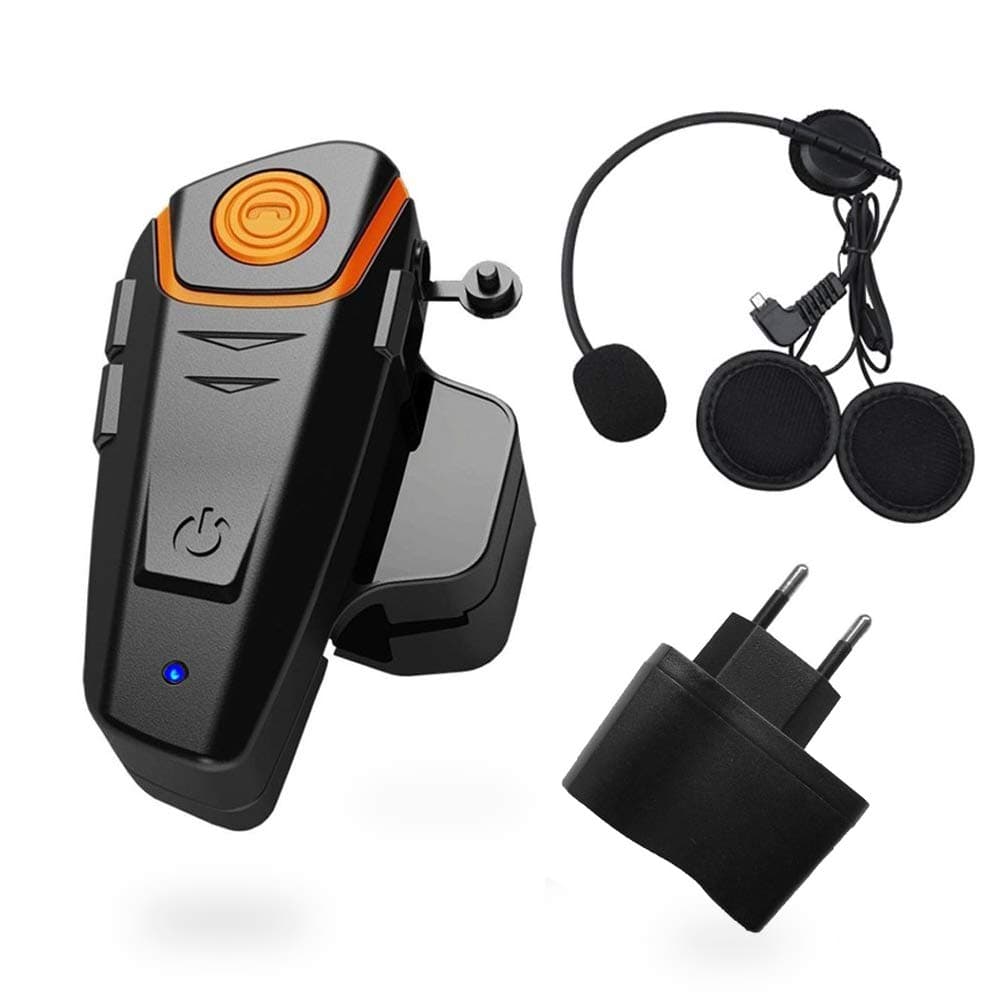 Bluetooth Headset System of 1000 m of a New Generation of Motorcycle Helmet Bluetooth Headset Universal Waterproof Walkie Talkie 2 or 3 riders and 2.5 mm Audio MP3 FM Radio, GPS free Hands (1 Piece)