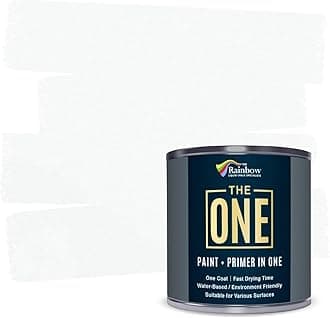THE ONE All-In-One Paint & Primer - Off White Gloss, 33.8 Fl Oz/1 Liter | 1 Coat Formula | Easy Indoor & Outdoor Decorating for Home & Garden Walls, Floors & Furniture | Water-Based & Low VOC