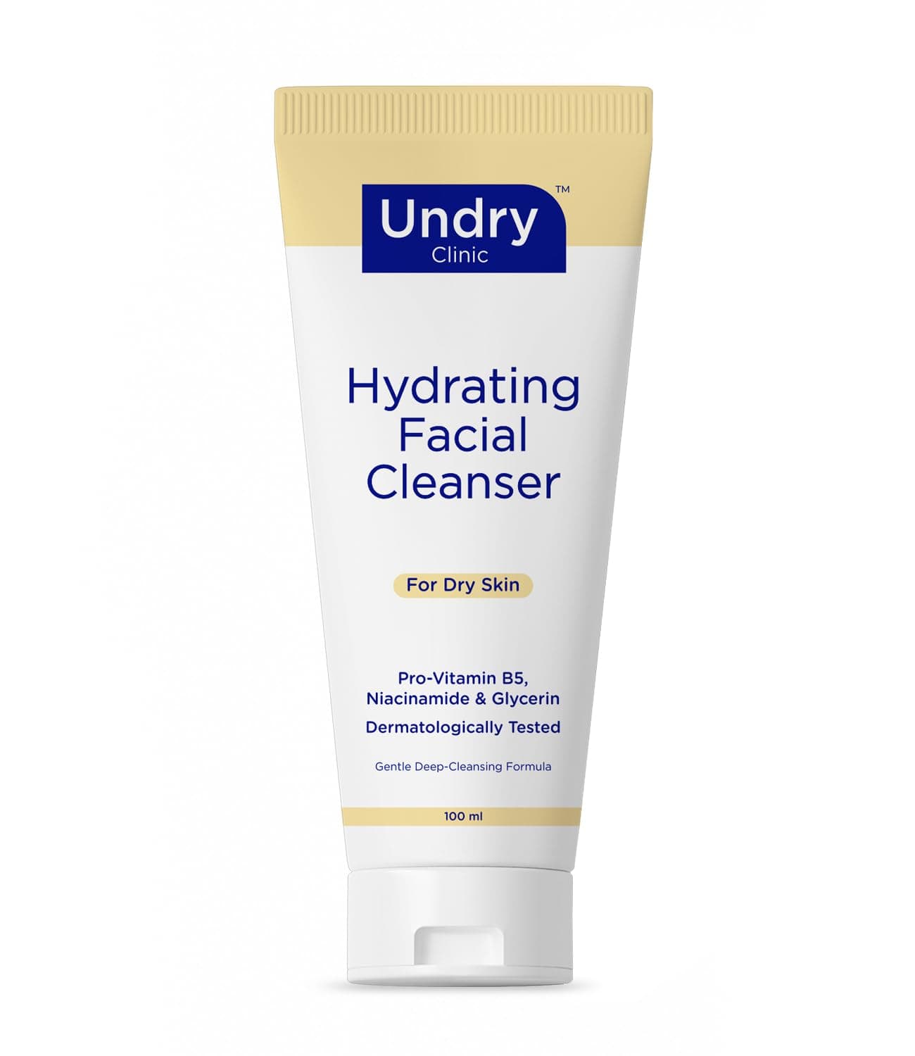 Hydrating Facial Cleanser for Dry Skin (100 ml) Gentle Deep-Cleansing Facewash Cleanser for Face, Non-Drying Face Wash for Women & Men Face Wash with Niacinamide, Pro-Vitamin B5 & Glycerin