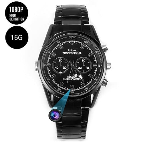 MicroFox 1080P Hidden Camera Portable Covert DVR Cam Motion Detection Recording & Continuously Recording and Photo Capture for Hidden Surveillance, Built-in 16GB Memory Card (Black)