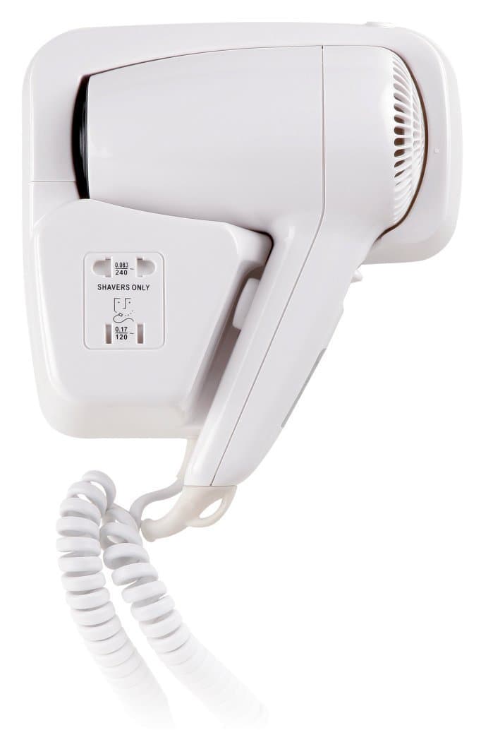 Wall Mounted Holster Type Electric Hair Dryer Shaver Shaving Socket White Compact