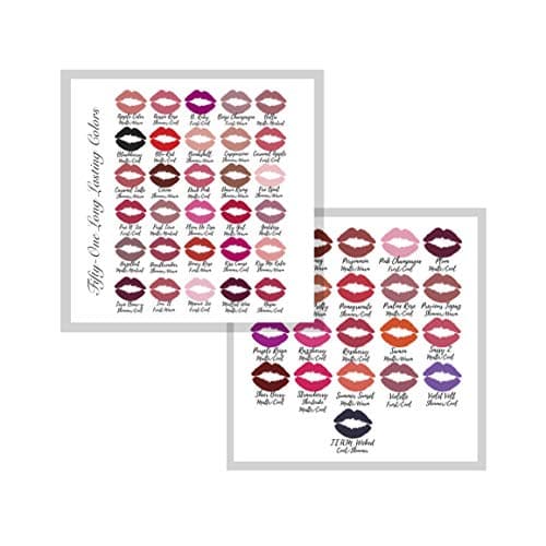 Color Chart LipSense by SeneGence Cards | 50 Pack | Lip Color 51 Permanent Line Lipstick Colors | Great for WOW Direct Sales Bag Display Products