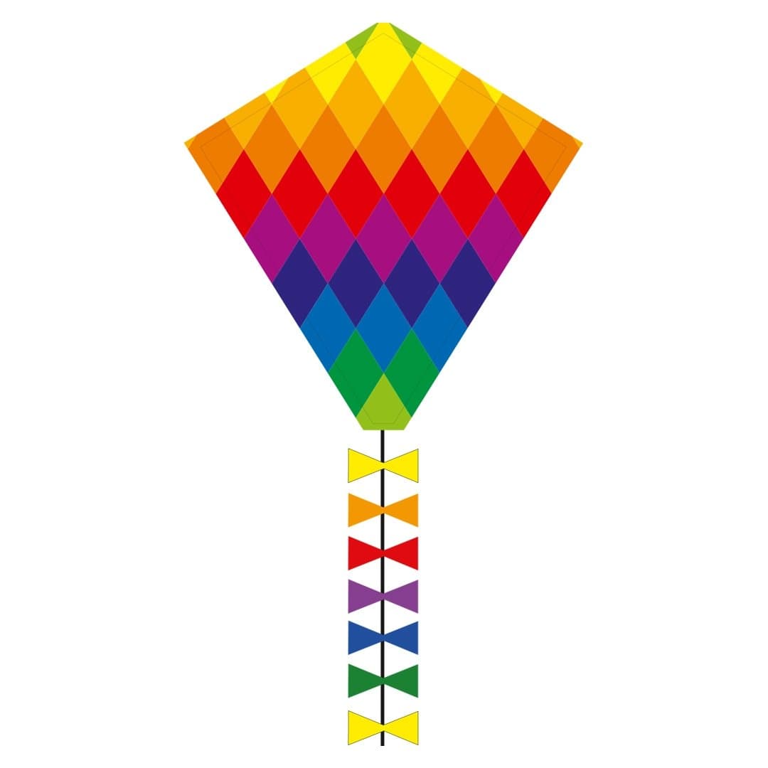 HQKites 102106 50 cm Eddy Rainbow Patchwork Children's Kite