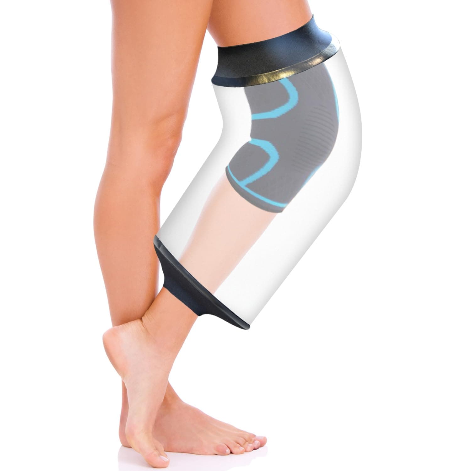 FIRSTAR Knee Cast Cover for Shower After Surgery, Waterproof Knee Shower Protector for Knee Replacement Surgery, Wound, Burns Reusable Fit Knee Circumference from 13.7" to 19.6"