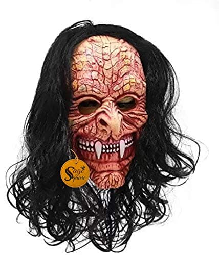 Sage Square Rubber Latex Funny Scary Horror Full Face Mask for Costume Prank Party Halloween Holi Function Drama (Random) (Pack of 2)
