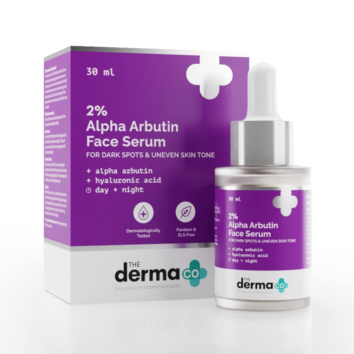 The Derma Co 2% Alpha Arbutin Face Serum | Helps Reduce Acne Scars & Spots | Suits All Skin Types | 1.01 Fl Oz/30 ml