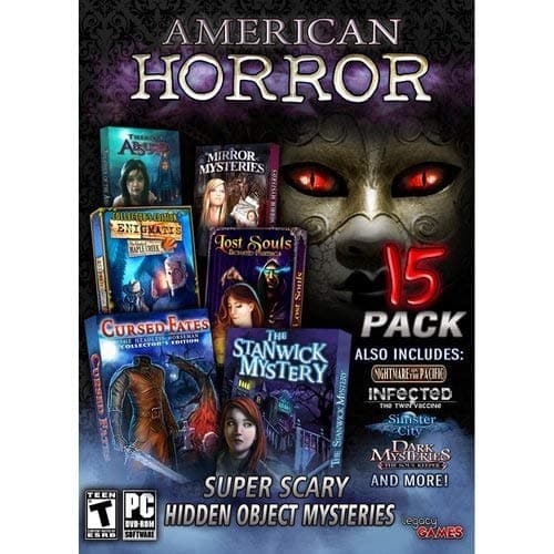 Legacy Games American Horror 15 Pack Hidden Object Mysteries PC DVD-Rom