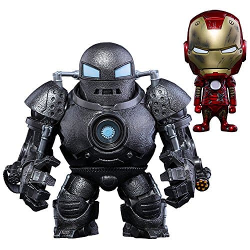 Marvels Iron Man Iron Monger & Iron Man Mark III (Battle Damaged Version) Bobble Head Collectible Set