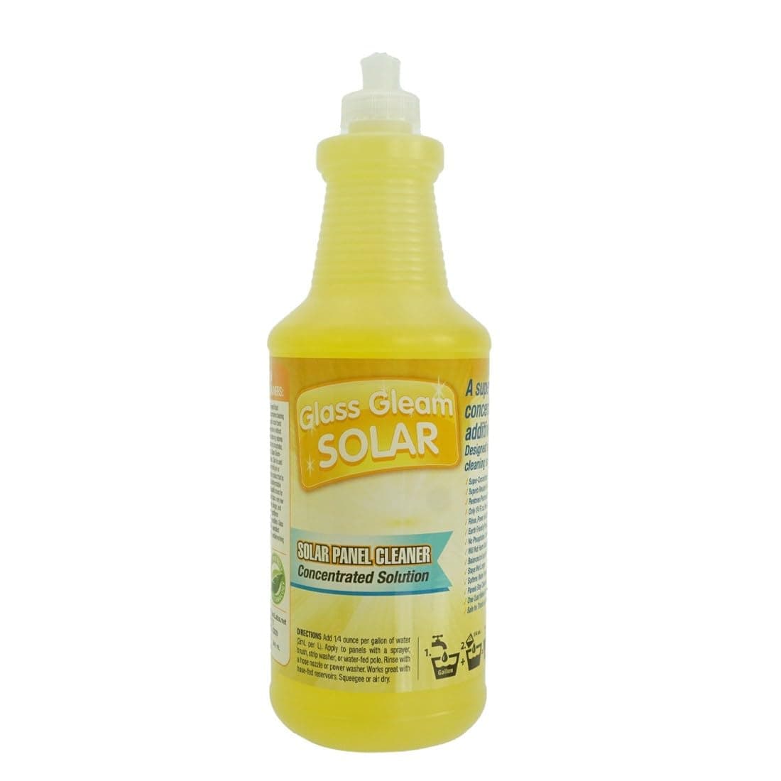 Glass Gleam Solar - Solar Panel Cleaner - Highly Concentrated - 1 Gallon Makes 500 Gallons of RTU Product (1 Quart)