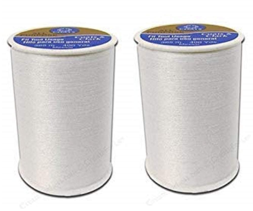 Coats & Clark All Purpose Thread 400 Yards White (One Spool of Yarn) (2 Pack)