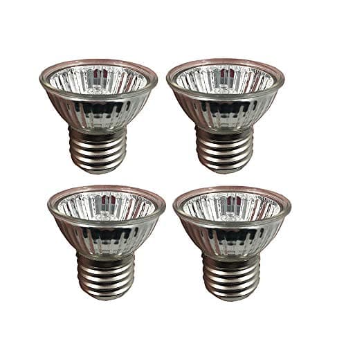 Taysing Dimmable UVA UVB Reptile Heat Lamp Bulb, E26/E27 50 Watt Full Spectrum Sun Light Reptiles. Habitat Lighting & Heat Lamps Holder 1Stand (50W Bulbs-4 Pack)