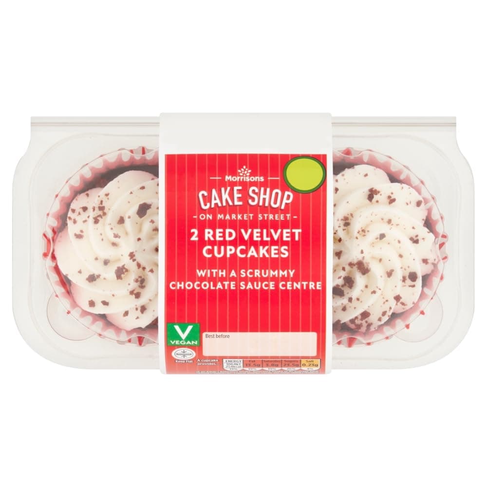 Morrisons Vegan Red Velvet Cupcakes 2pk