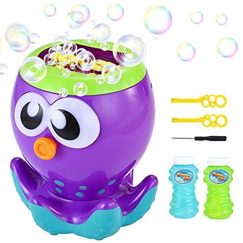 LUKAT Bubble Machine for Kids & Toddlers with 2 Bottles of Bubble Solution, Automatic Bubble Blower Toys and Gifts for Boys Girls