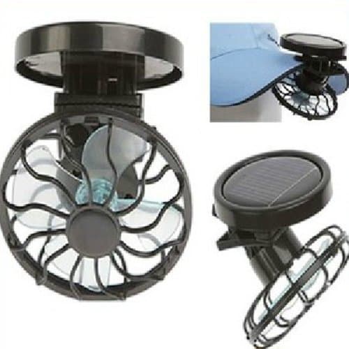 Flytaker Portable Mini Solar Clip Fan Household Hat Cap Cooling Fans Energy Saving Pack of 2