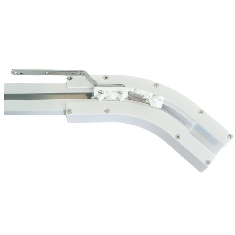 135 Degree U Type and L Type Window Electric Curtain Track Joiner, Curved Belt Track for Electric Power Bay Window Curtain Rail (135 Degree)