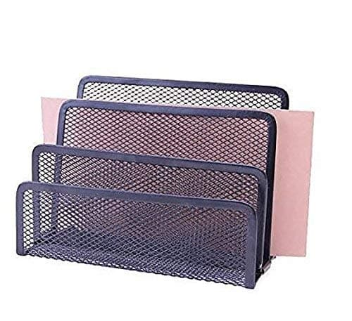 Black 3 Slot Mesh Sorter Organizer, Great for Mail, Bills & Documents. Organized Paper Holder. By Stationary Station