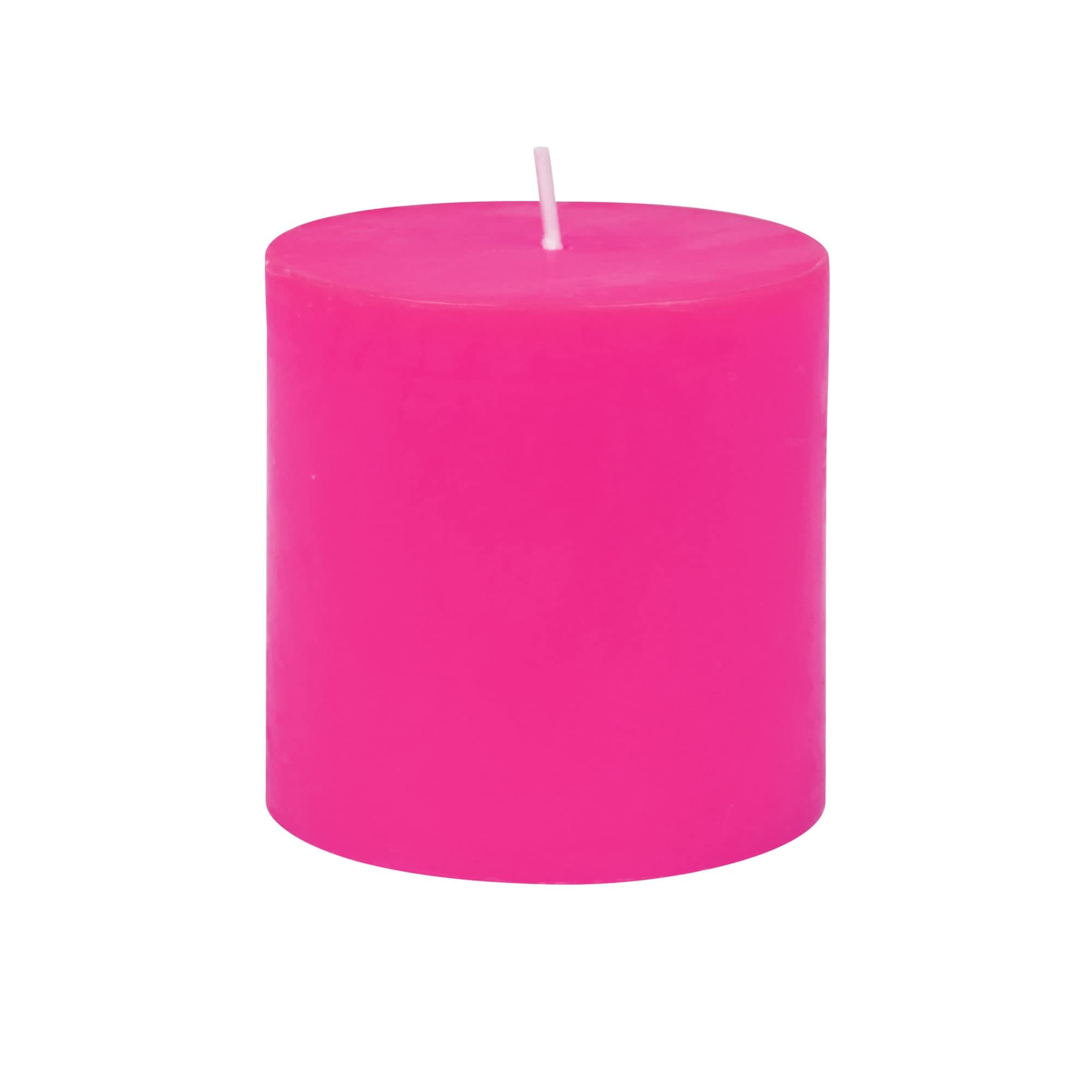 Pillar Candle, 3 by 3-Inch, Hot Pink