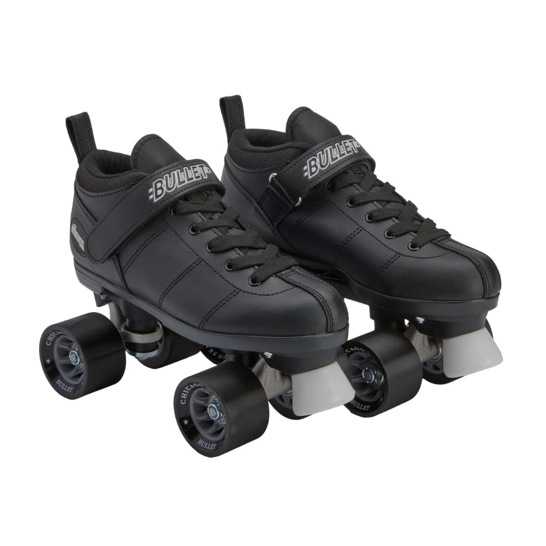 Bullet Speed Roller Skates – Adjustable Quad Roller Skates Women Men, Durable Top Performance with Front Stopper, 62mm Urethane Wheels, Low-Cut Ankle Boot, Smooth Rolling,Indoor Outdoor