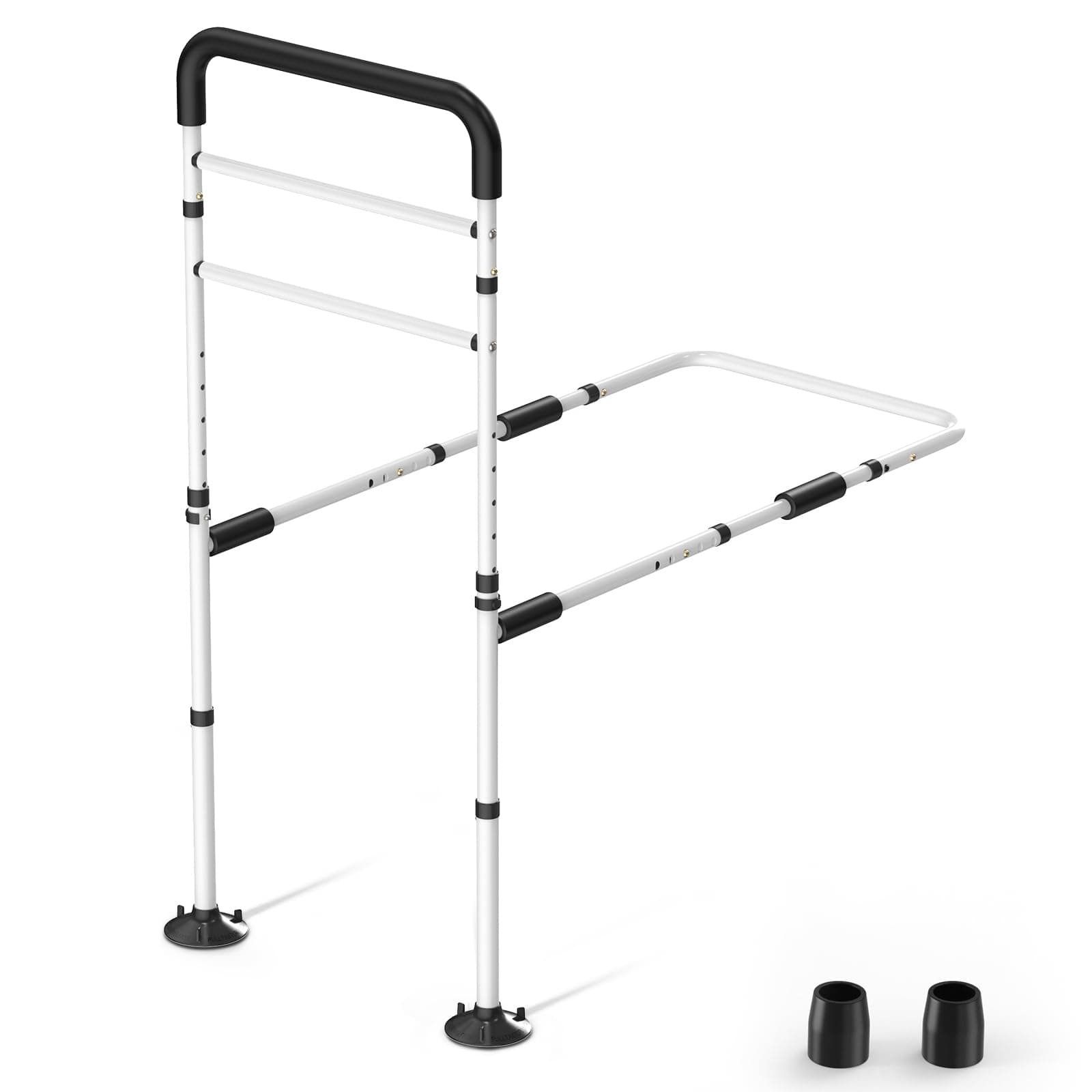 WAYES Bed Rails for Elderly Adults, Adjustable Bed Assist Bar with Support Legs, Bedside Rails for Seniors, Fits King, Queen, Full, Twin Bed, Tool-Free Assembly