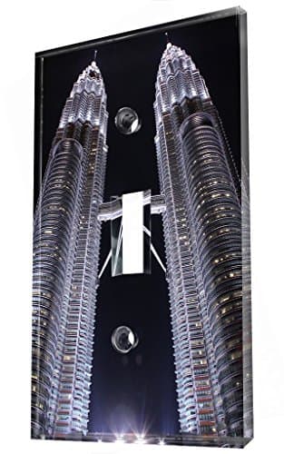 HDArt Single Toggle Asian Switch Plate Cover - Petronas Twin Tower Klcc Malaysia Night