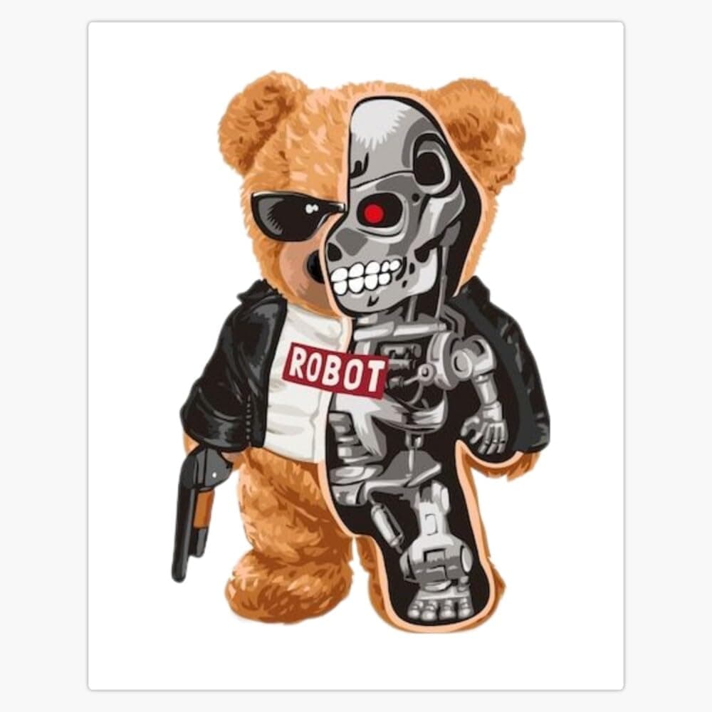 Robo Ted Terminator Sticker Bumper Sticker Vinyl Decal 5"