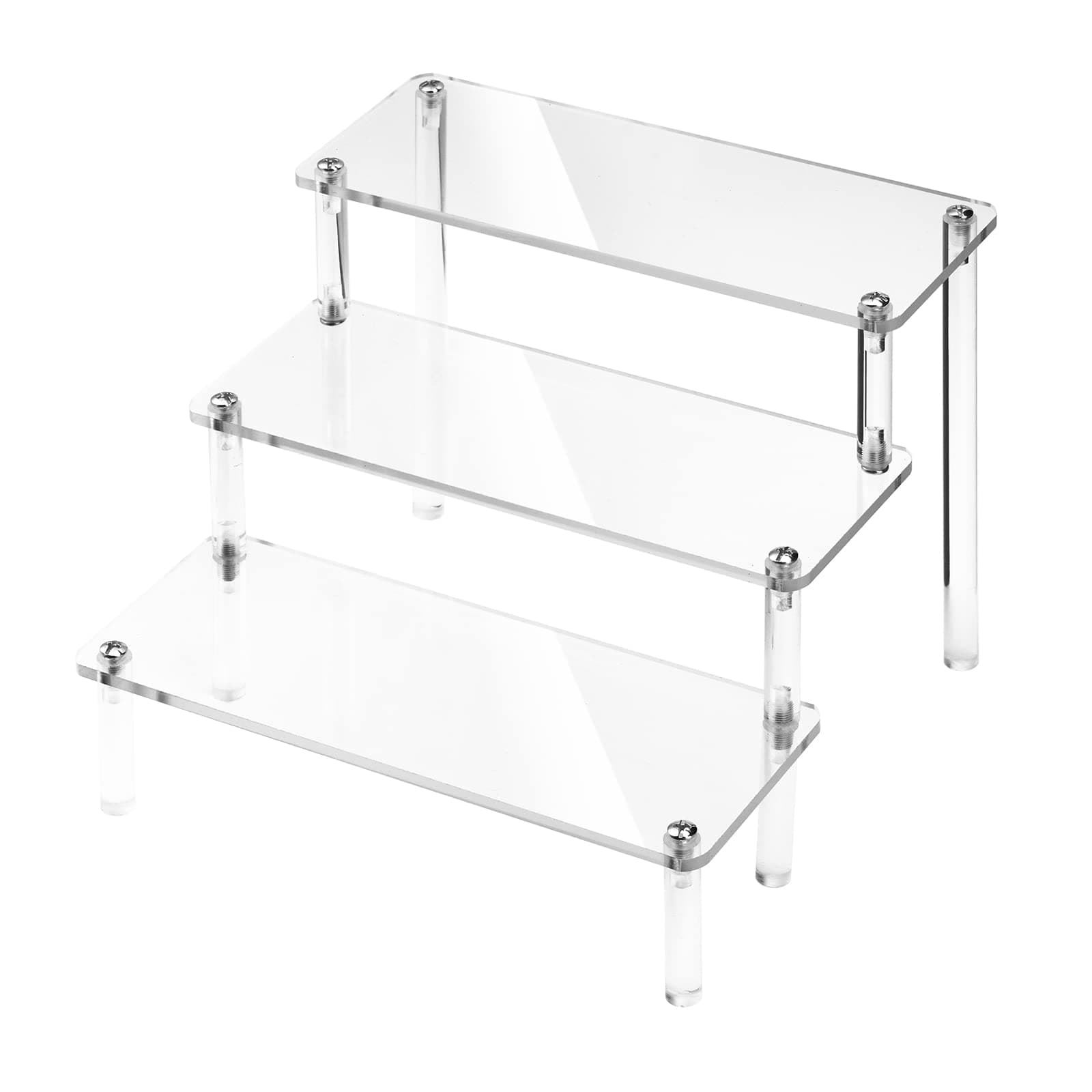 Acrylic Stands for Display,Clear Cupcakes Perfumes Figurines Display Risers Stand Cologne Organizer Acrylic Shelves for Amiibo Funko POP Figures Toys Cupcake Food Desserts Holder Collection Cosmetic Jewelry Makeup Nail Polish Product Tabletop Use. 20*8cm 3tier-1pack