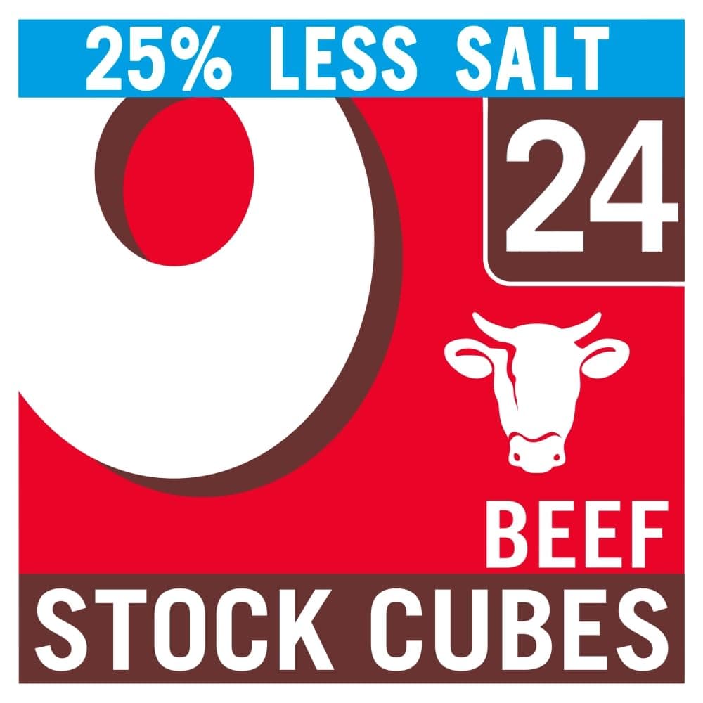OXO 24 Reduced Salt Beef Stock Cubes – Big Flavour with Less Salt, Ideal for Hearty Meals, Gravy, Stews & Holiday Cooking, 142 g (Pack of 1)