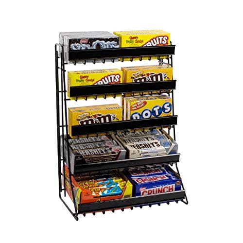 5-Tier Candy Counter Display Rack in Black - 15 W x 9 D x 21 H Inches