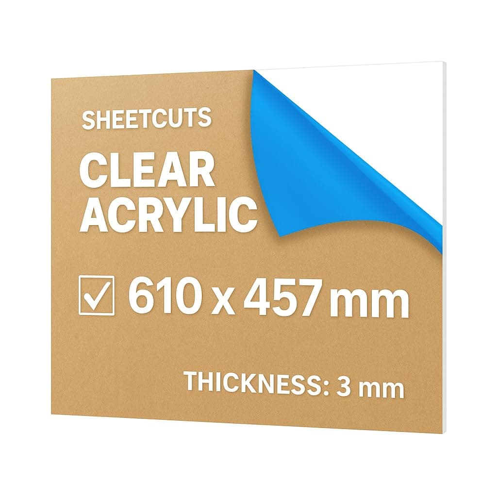 610mm x 457mm acrylic sheet, 3mm thickness, perfect for replacement greenhouse glass