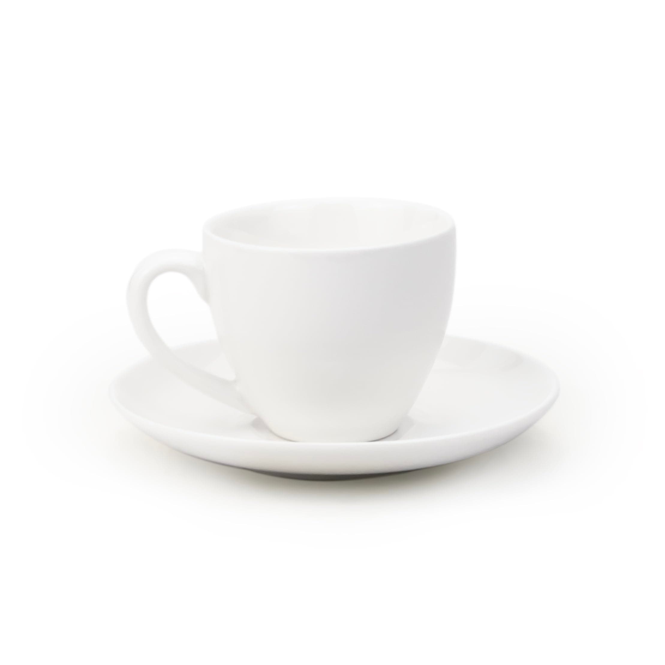 Shallow 90ml Cup and Saucer Set, White, 90ml, TS-WH-61