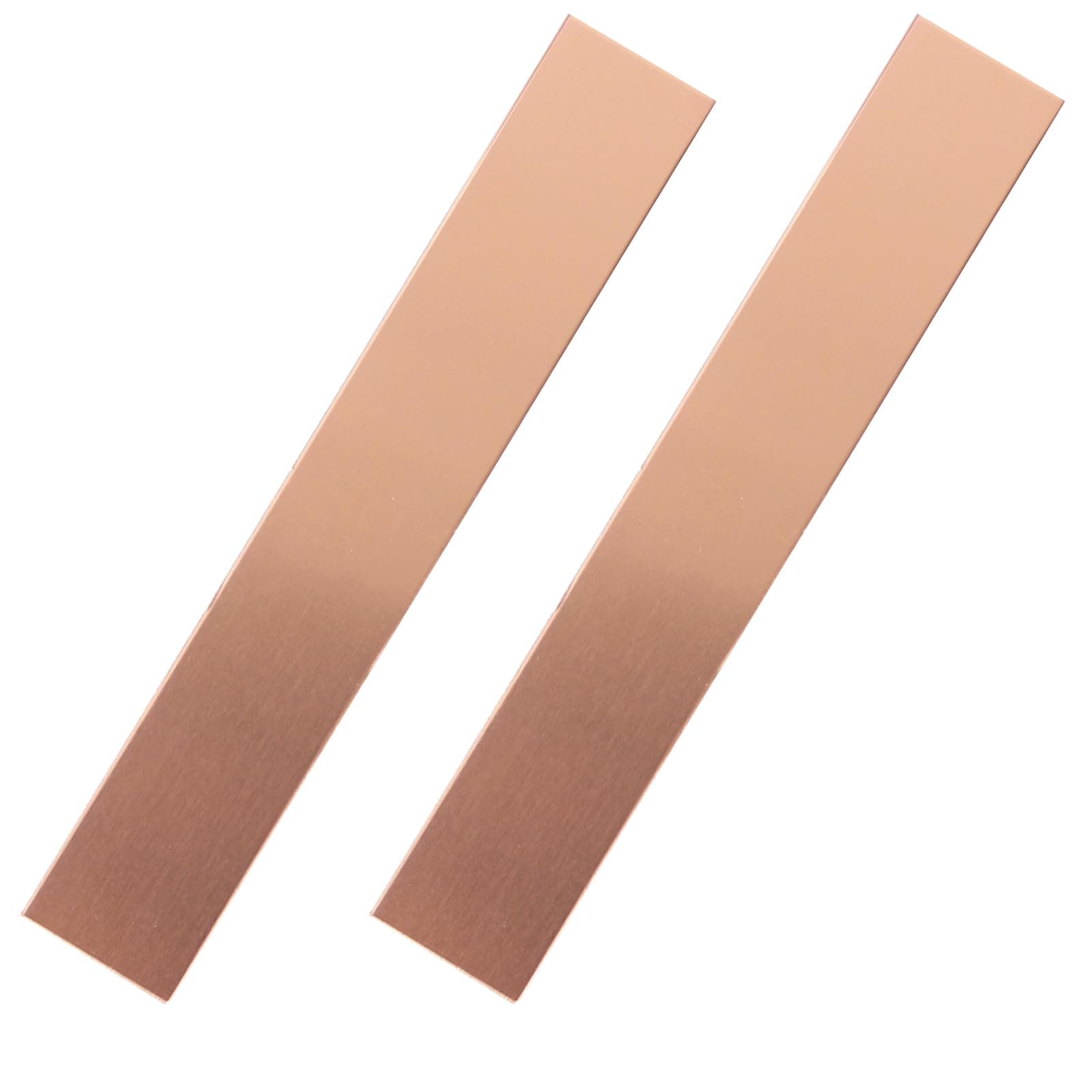 Pure Copper Anode 2 Pcs, 6 x 1 x 0.04 Inch (19 GA) 99.95% High Purity Copper Electrode Strip, Pure Copper Sheet for Copper Plating and Copper Electroplating